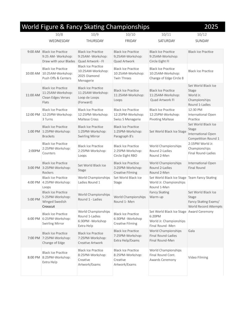 World’s Master Schedule 2025